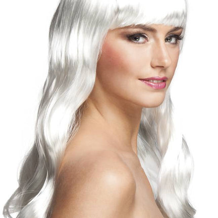 Parrucca capelli lunghi bianca