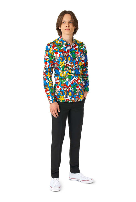 Camicia Super Mario Ragazzo Adolescente <tc>OppoSuits</tc>