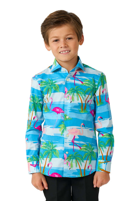 Camicia Hawaii Flamingo Ragazzo <tc>OppoSuits</tc>