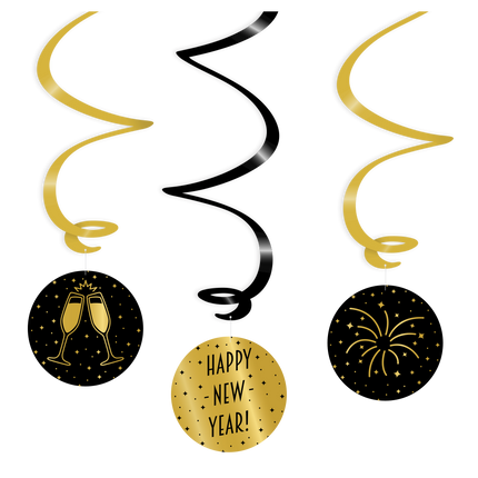 Decorazione da appendere Buon anno! 14cm 3pz