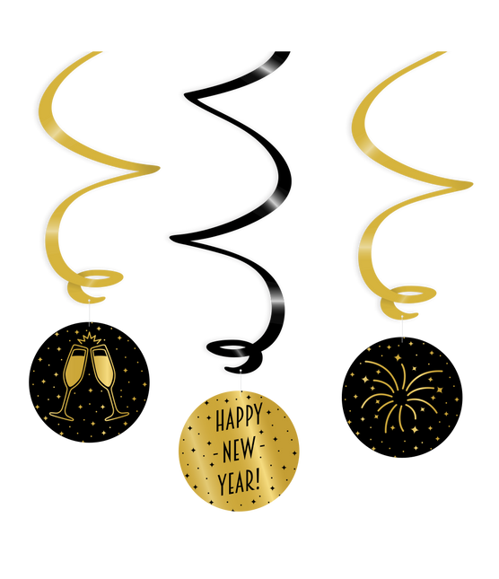 Decorazione da appendere Buon anno! 14cm 3pz