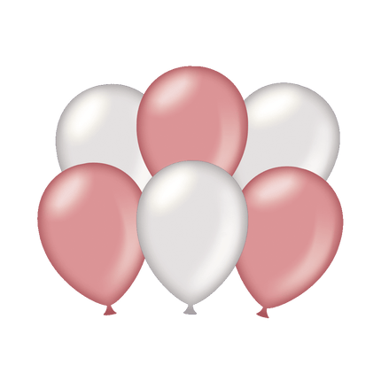 Palloncini rosa/argento metallizzati 30 cm 6 pezzi