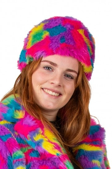 Cappello di pelliccia in peluche mimetico Rainboo
