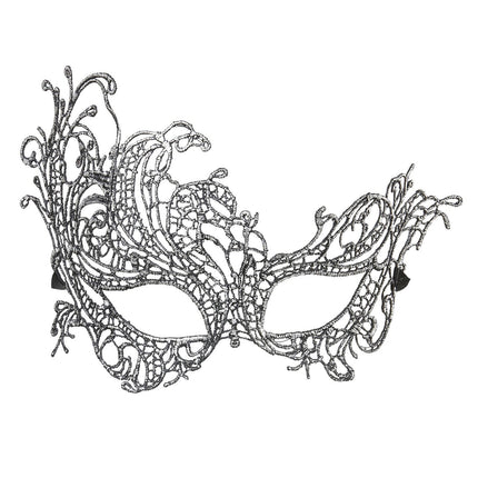 Maschera per gli occhi d'argento in pizzo