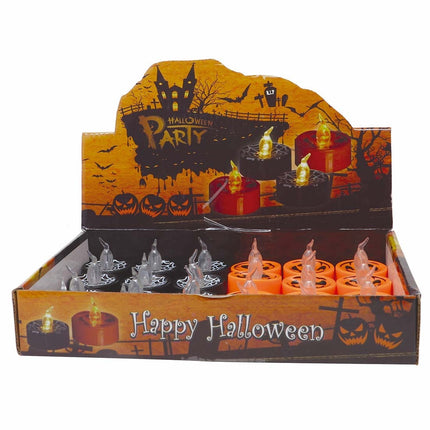 Candele finte di Halloween con luce 4cm 24pz