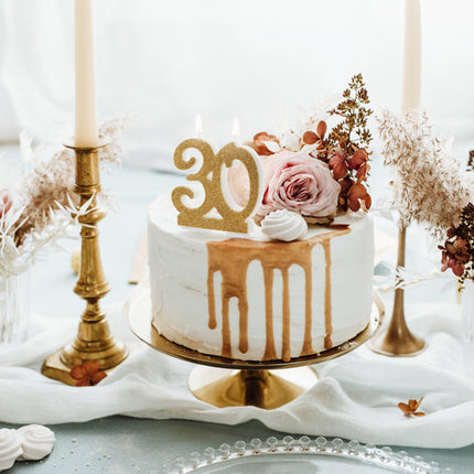 Candela 30 anni oro 7,5 cm