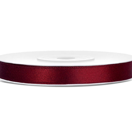 Nastro di raso rosso bordeaux 6mm 25m