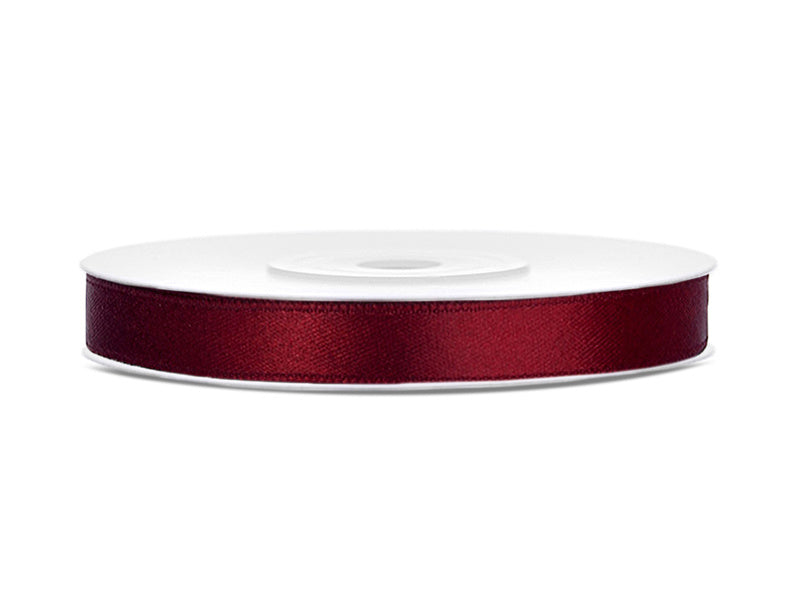 Nastro di raso rosso bordeaux 6mm 25m