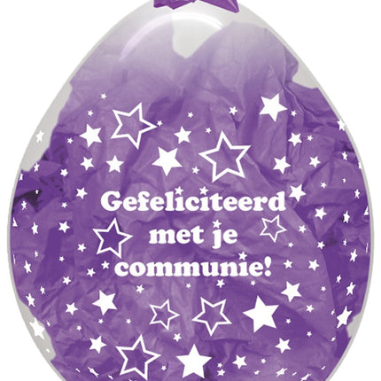 Palloncini Stuffer Comunione Stelle Clear 45cm 25pz