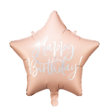 Palloncino ad elio Stella Buon Compleanno Rosa Chiaro Vuoto 40cm