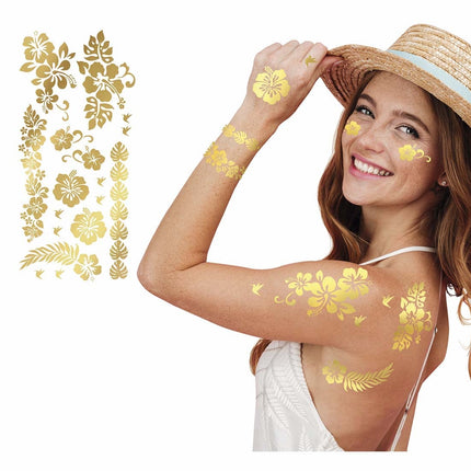 Tatuaggi finti d'oro Fiori