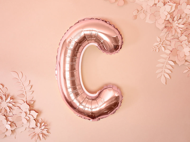 Palloncino in foil Lettera C Oro Rosa Vuoto 35cm