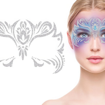 Adesivi per il viso Glitter argento