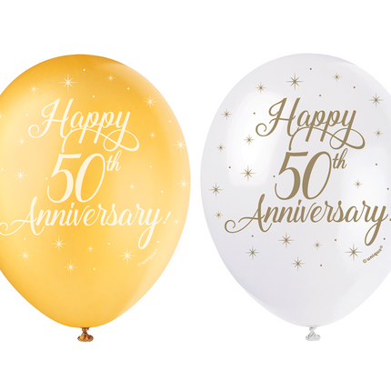Palloncini Happy 50th Anniversary 30cm 5pz