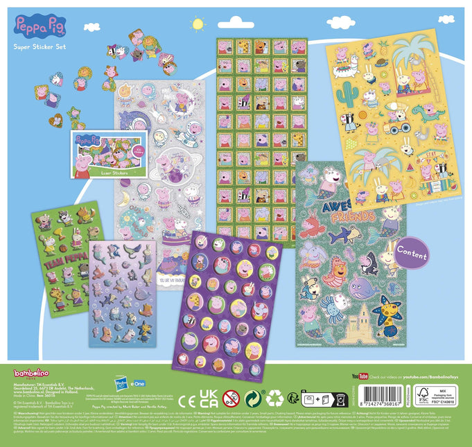 Set di adesivi di Peppa Pig grande