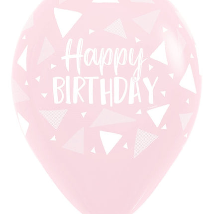 Palloncini Buon Compleanno Triangoli Rosa Mix 30cm 25pz
