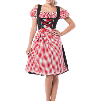 Abito Dirndl Oktoberfest lungo rosso