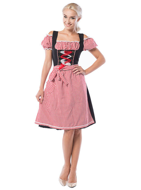 Abito Dirndl Oktoberfest lungo rosso