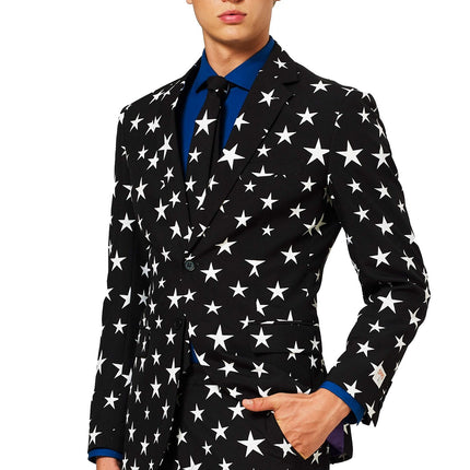 Tuta da uomo con stelle bianche e nere <tc>OppoSuits</tc>