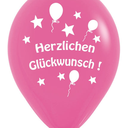 Palloncini Herzlichen Gluckwunsch Mix 30cm 12pz