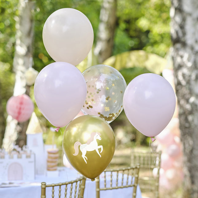 Palloncini Principesse Unicorno 30cm 5pz