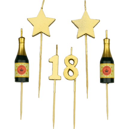 Candele 18 anni Champagne 17,5 cm