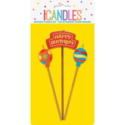 Candele di compleanno Palloncini di buon compleanno 26,4 cm 3 pezzi
