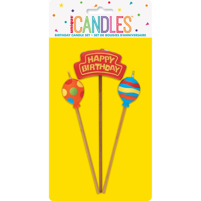 Candele di compleanno Palloncini di buon compleanno 26,4 cm 3 pezzi