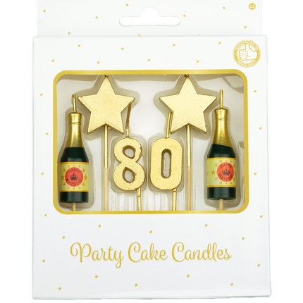 Candele 80 anni Champagne 17,5 cm
