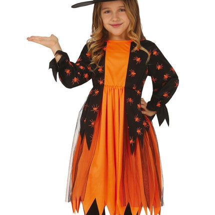 Costume Halloween Ragazza Strega Ragno