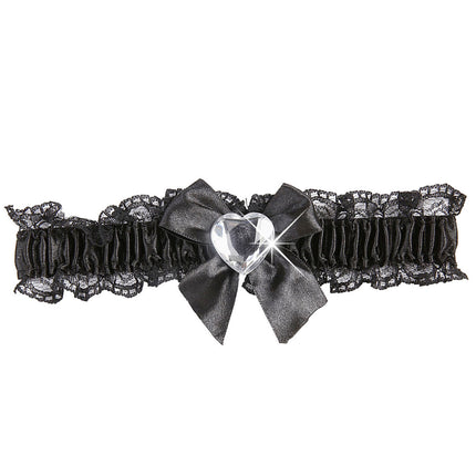 Giarrettiere nere con cuore di diamante