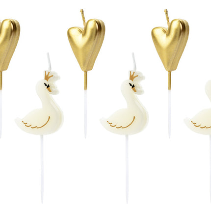 Candele Swan 4cm 6pz
