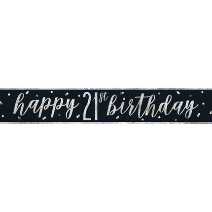 Banner 21 anni nero 2,74 m