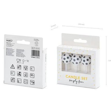 Pallone da calcio a candela 2,5 cm 6 pezzi