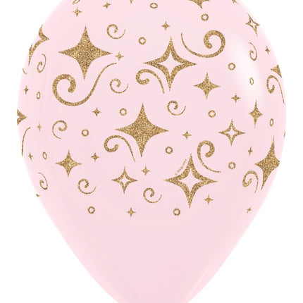 Palloncini Golden Diamonds Glitter Ink Mix 30cm 25pz