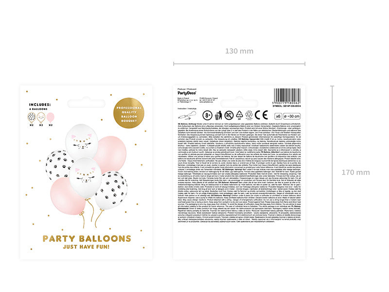 Palloncini gatto 30cm 6pz