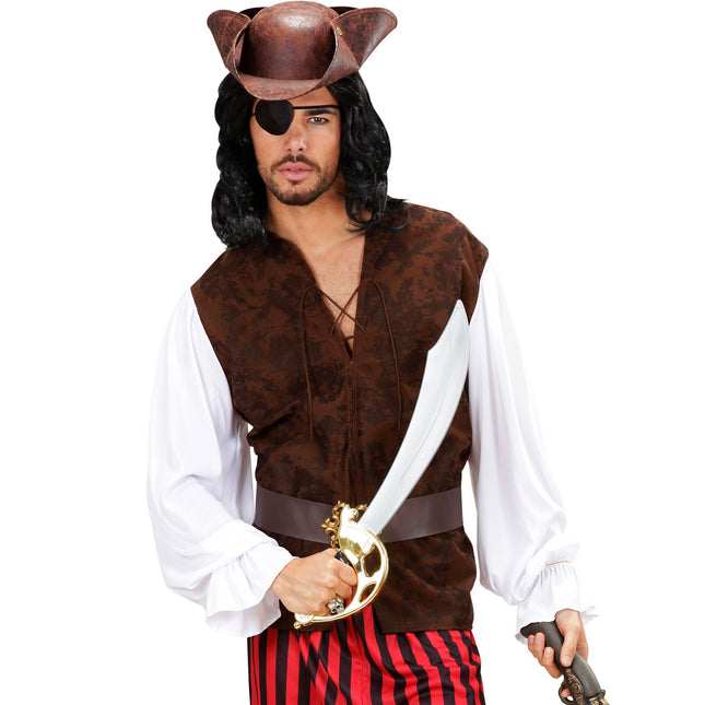 Camicetta Pirata Marrone Uomo