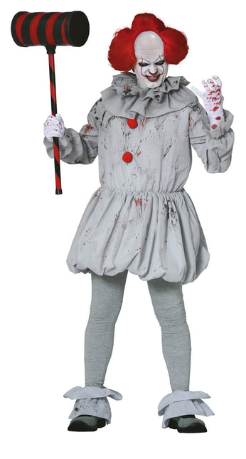 Costume da clown assassino Halloween Uomo Grigio
