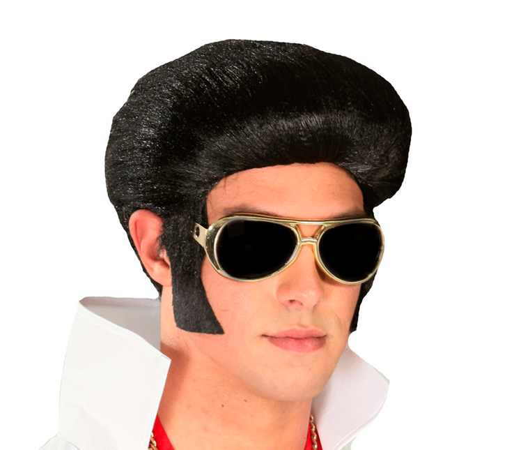 Parrucca Elvis Rock And Roll nera
