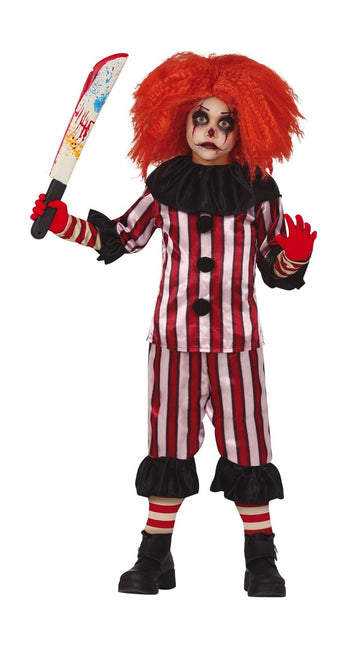 Costume di Halloween da clown bambino rosso/bianco