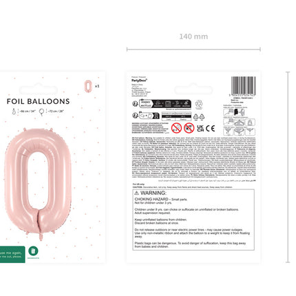 Palloncino 0 Year Figure Rosa Chiaro Vuoto 72cm