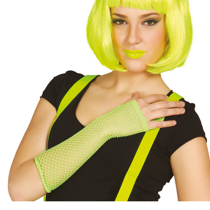 Guanti a rete giallo neon 26 cm