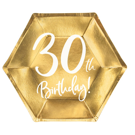 Piatti 30 anni oro 20cm 6pz