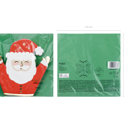 Tovaglioli Babbo Natale 16cm 20pz