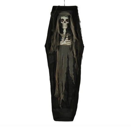 Bambola di Halloween Scheletro nella bara 1,6 m