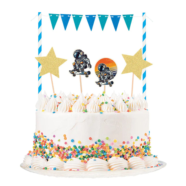 Cake topper per feste spaziali 5 pezzi