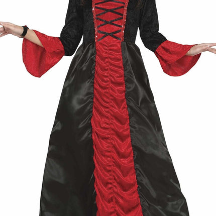 Costume da Vampiro Halloween Donna Rosso Nero