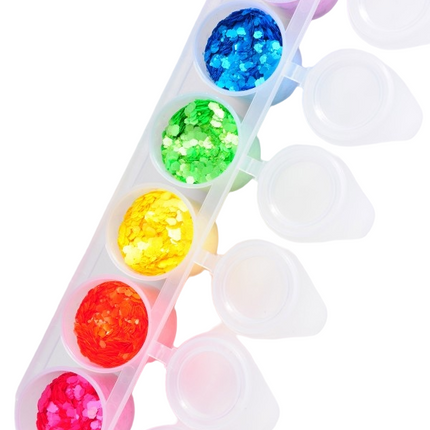 Glitter colorati fluorescenti 6 pezzi