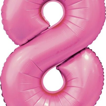 Palloncino rosa a forma di figura 8 anni lucido 86 cm