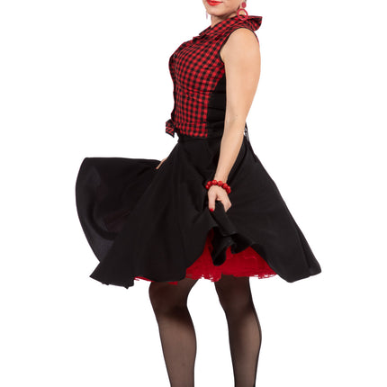 Abito Rock N Roll 50S Nero Rosso Donna